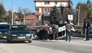 Çankırı Bulvarı’nda Araç Ters Döndü