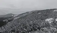 Soğuksu Milli Parkı’nda Kar Yağışı Dronla Görüntülendi