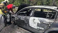 Ankara Elmadağ’da Seyir Halindeki Otomobil Alev Aldı