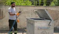 Keçiören’de Çöp Konteynerleri Düzenli Olarak Dezenfekte Ediliyor