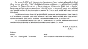 YÖK'ten Vakıf Üniversitelerine Ücret Artışı İçin Kritik Uyarı
