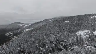 Soğuksu Milli Parkı’nda Kar Yağışı Dronla Görüntülendi