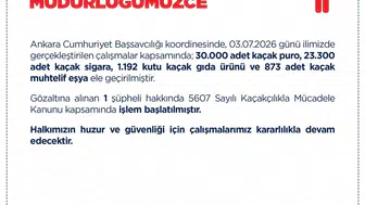 Ankara'da kaçakçılık operasyonu: 30 bin kaçak puro ele geçirildi