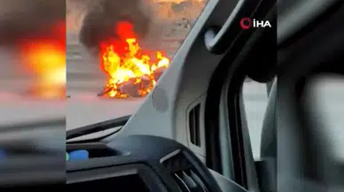 Ankara Sincan'da Seyir Halindeki Motosiklet Yandı