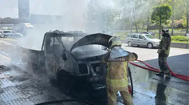 Ankara’da Seyir Halindeki Kamyonet Alevlere Teslim Oldu