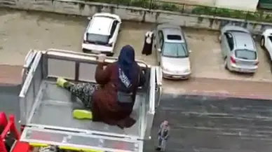 Ankara’da Yaşlı Annesini Yük Asansörüyle Eve Çıkardı