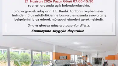 Nüfus Müdürlükleri Hafta Sonu Açık Olacak