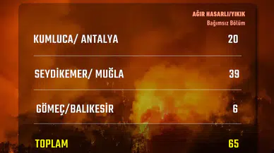 Bakan Kurum: Yangınlarda 65 Bağımsız Bölüm Ağır Hasar Aldı