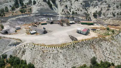 Nallıhan'daki Maden Ocağı Göçüğü Havadan Görüntülendi