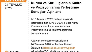 KPSS-2026/1 Yerleştirme Sonuçları Açıklandı