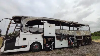 Ankara'da Seyir Halindeki Yolcu Otobüsü Alevlere Teslim Oldu