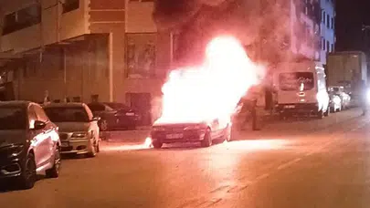 Elmadağ’da seyir halindeki otomobil alevlere teslim oldu