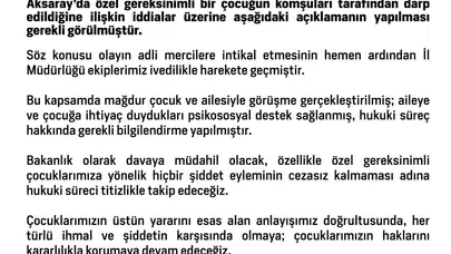 Aksaray'da Özel Gereksinimli Çocuğa Şiddet İddiası